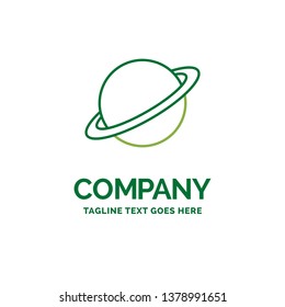 planet, space, moon, flag, mars Flat Business Logo template. Creative Green Brand Name Design.
