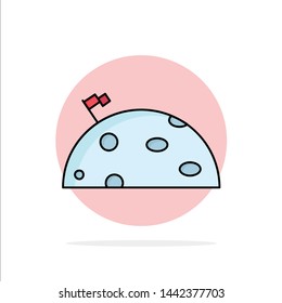 planet, space, moon, flag, mars Flat Color Icon Vector