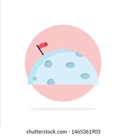 planet, space, moon, flag, mars Flat Color Icon Vector. Vector Icon Template background
