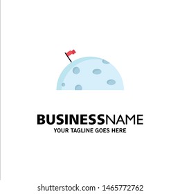 planet, space, moon, flag, mars Flat Color Icon Vector. Vector Icon Template background