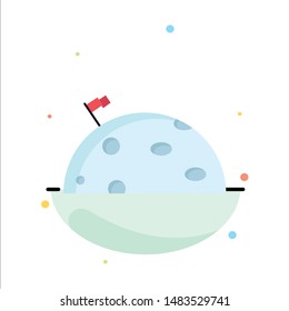 planet, space, moon, flag, mars Flat Color Icon Vector
