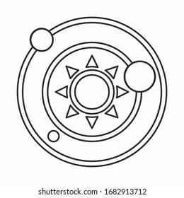 planet space object line icon