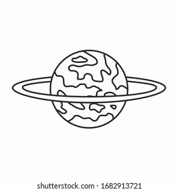 planet space object line icon