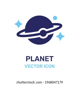 Planet in space orbiting icon vector svg