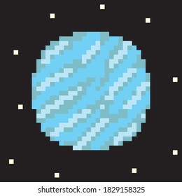 Planet in space. Planet pixel art.