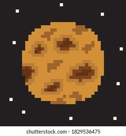 Planet in space. Planet pixel art.