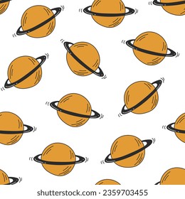 Planet space print sky abstract seamless wrapping pattern concept. Vector graphic design illustration
