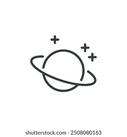 Planet space saturn astronomy icon, vector illustration