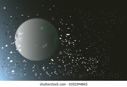 Planet in Space. Search for New Life among Stars and Constellations Concept. Futuristic Digital Background Vector