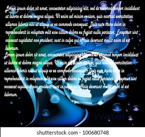 Planet and space. Set of bubbles. Water, Bubbles, the Rain. Vector Background for the text. EPS 10