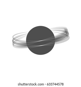 Planet in space sign. Vector. Gray icon shaked at white background.