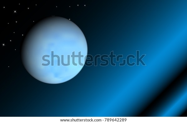Planet in Space. Starry Cosmos. Beautiful Planet\
on Gradient Background.  Round Planet on the Starry Sky. Realistic\
Planet for Banner, Poster, Card, Web Design, Presentation,\
Wallpaper. Cosmos.\
Stars.