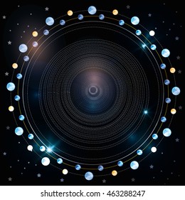 planet in space. the stars in the solar system. the milky way,  the sun in the universe, stars, planet
