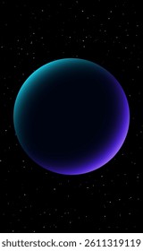 Planet in space and stars. Vector illustration. Sketch for creativity.