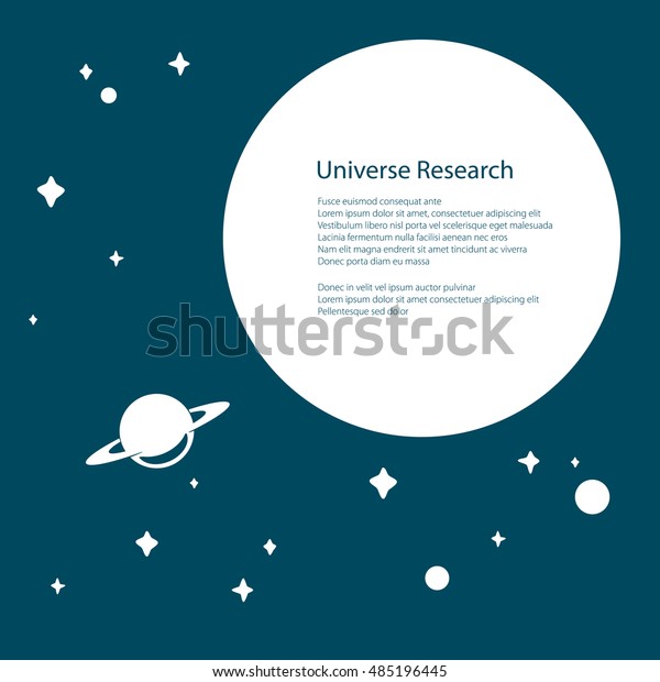 Planet in\
Space and Text , Moon with Stars, Space Planet with Saturn and\
Stars in the Universe, Vector Illustration\

