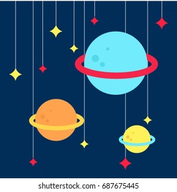 Planet in space vector