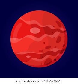 Planet in space. Vector cartoon illustration. Isolated object. Flat design.