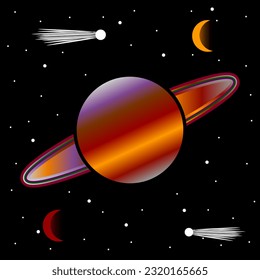 Planet in space. Vector illustration.