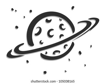 planet in space vector illustration isolated on white background