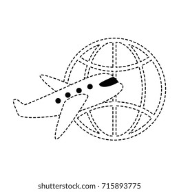 planet sphere with airplane