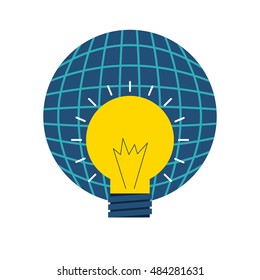 planet sphere with business icon vector illustration design