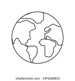 Planet sphere design, Continent earth world globe ocean and universe theme Vector illustration
