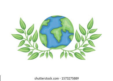 Planet sphere design, Continent earth world globe ocean and universe theme Vector illustration