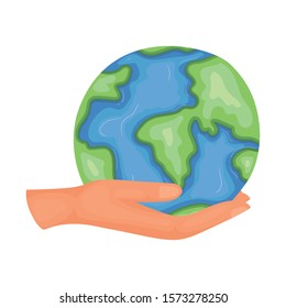 Planet sphere design, Continent earth world globe ocean and universe theme Vector illustration