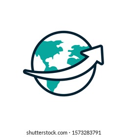 Planet sphere design, Continent earth world globe ocean and universe theme Vector illustration