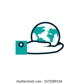 Planet sphere design, Continent earth world globe ocean and universe theme Vector illustration
