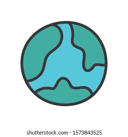 Planet sphere design, Continent earth world globe ocean and universe theme Vector illustration