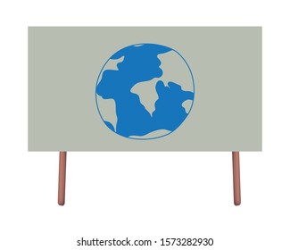Planet sphere drawing in banner design, Continent earth world globe ocean and universe theme Vector illustration