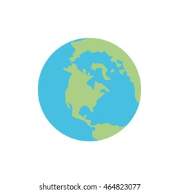 planet sphere earth global icon. Isolated and flat illustration. Vector graphic