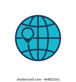 planet sphere earth global icon. Isolated and flat illustration. Vector graphic