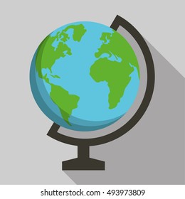 Planet sphere icon. School supply object and education theme. Colorful design. Vector illustration