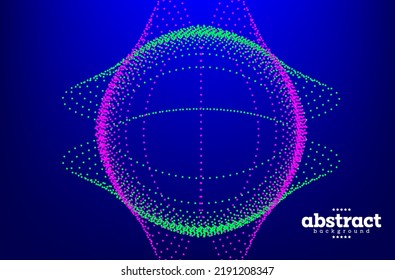 planet sphere in particle dots science technology telecomunication theme background for advertisement banner poster product label package design brochure template vector eps.
