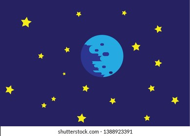 planet star back ground blue
