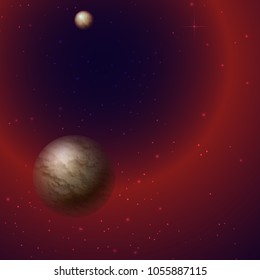 Planet star milky way in outer space. Vector illustration .