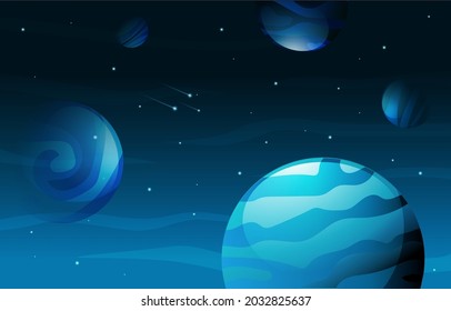 Planet Star Sky Outer Space Universe Exploration Illustration