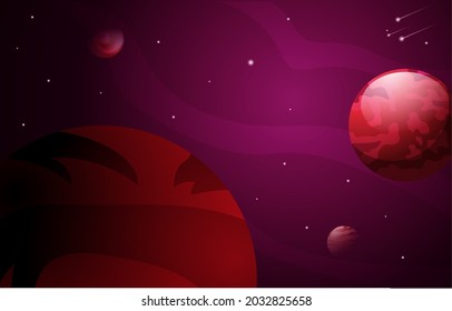 Planet Star Sky Outer Space Universe Exploration Illustration