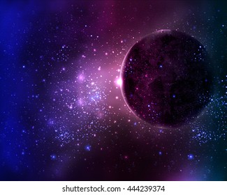 planet in the starry night sky