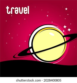 planet and stars background vector