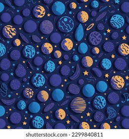 Planet and Stars vector can be used as book cover or wrap, wallpaper