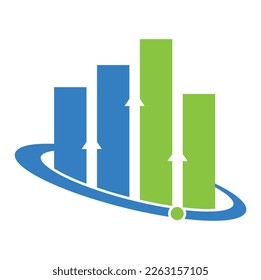 Planet Stats vector logo design template. World finance logo design concept. World stats logo.