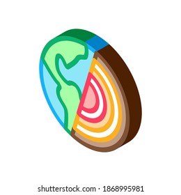 planet subsoil icon vector. isometric planet subsoil sign. color isolated symbol illustration