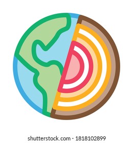 planet subsoil icon vector. planet subsoil sign. isolated contour symbol illustration