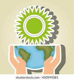 planet and sun isolated icon design, vector illustration  graphic 