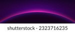 Planet sunrise. Sun eclipse in cosmos. Starry background with planet orbit. Glowing solar ring. Horizon effect with color glow. Beautiful white stars. Vector illustration.