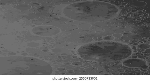 Planet surface with craters. Space background. Craters on the surface. Vector illustration
