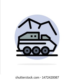 Planet Surface Exploration Transport Rover Abstract Circle Background Flat color Icon